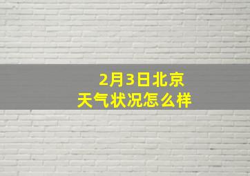 2月3日北京天气状况怎么样