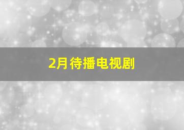 2月待播电视剧