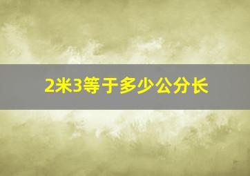 2米3等于多少公分长