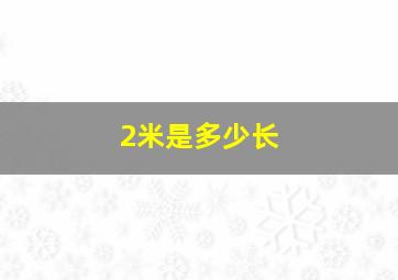 2米是多少长