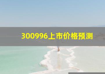 300996上市价格预测