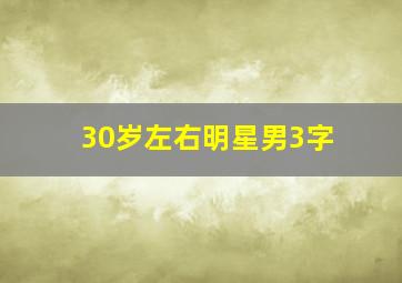 30岁左右明星男3字