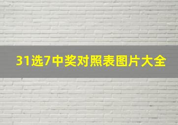 31选7中奖对照表图片大全