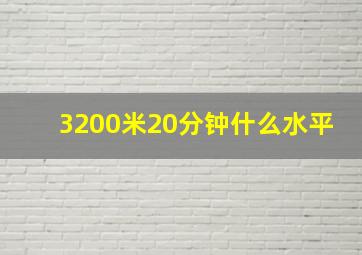 3200米20分钟什么水平