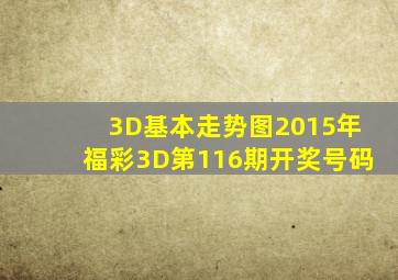 3D基本走势图2015年福彩3D第116期开奖号码