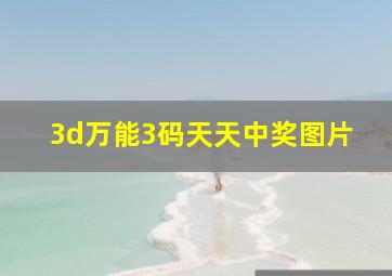 3d万能3码天天中奖图片