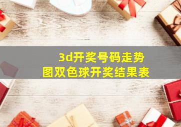 3d开奖号码走势图双色球开奖结果表