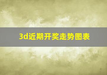 3d近期开奖走势图表