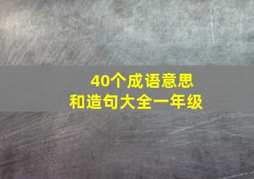 40个成语意思和造句大全一年级