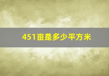 451亩是多少平方米