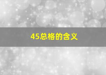 45总格的含义