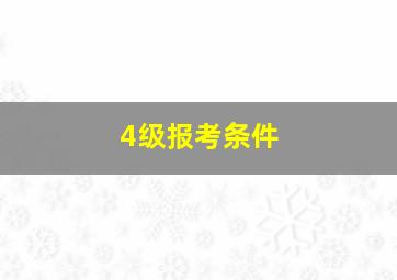 4级报考条件