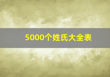 5000个姓氏大全表