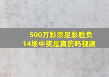 500万彩票足彩胜负14场中奖是真的吗视频