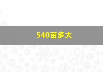 540亩多大