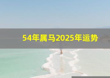 54年属马2025年运势