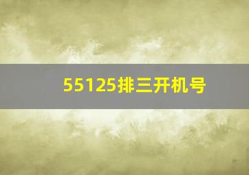 55125排三开机号