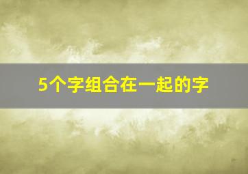 5个字组合在一起的字