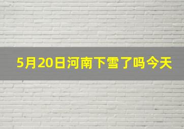 5月20日河南下雪了吗今天