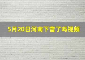 5月20日河南下雪了吗视频