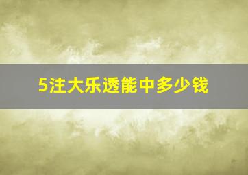 5注大乐透能中多少钱