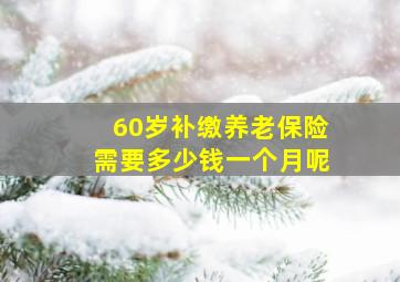 60岁补缴养老保险需要多少钱一个月呢