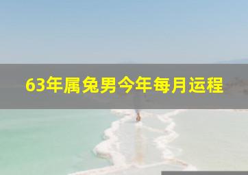 63年属兔男今年每月运程