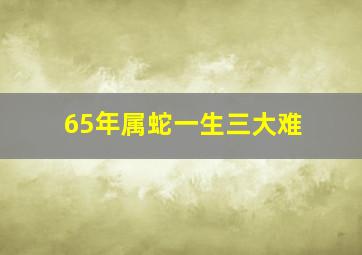 65年属蛇一生三大难