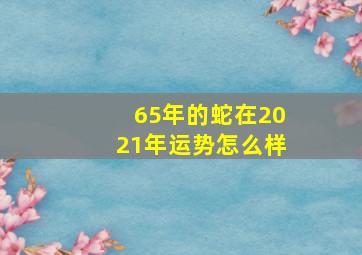 65年的蛇在2021年运势怎么样