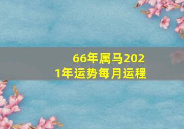 66年属马2021年运势每月运程