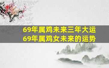 69年属鸡未来三年大运69年属鸡女未来的运势