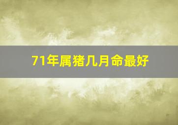 71年属猪几月命最好