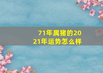 71年属猪的2021年运势怎么样