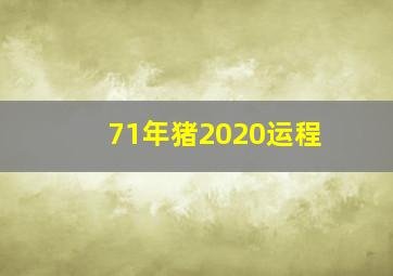 71年猪2020运程