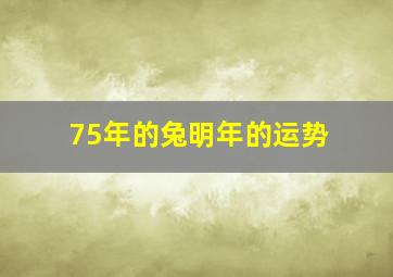 75年的兔明年的运势