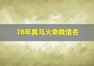 78年属马火命微信名