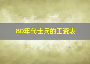 80年代士兵的工资表