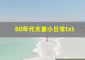 80年代夫妻小日常txt