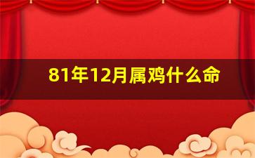 81年12月属鸡什么命