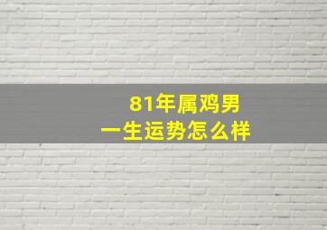 81年属鸡男一生运势怎么样