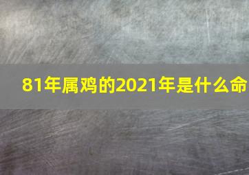 81年属鸡的2021年是什么命