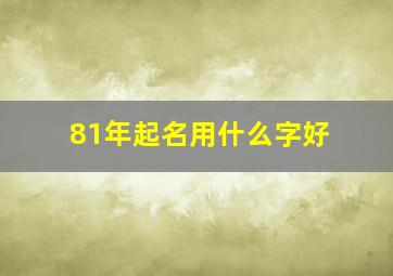 81年起名用什么字好