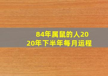 84年属鼠的人2020年下半年每月运程