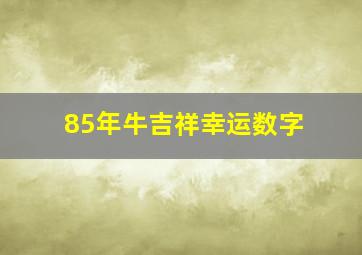 85年牛吉祥幸运数字