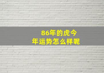 86年的虎今年运势怎么样呢