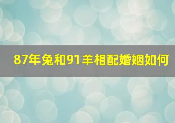 87年兔和91羊相配婚姻如何