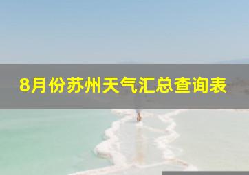 8月份苏州天气汇总查询表