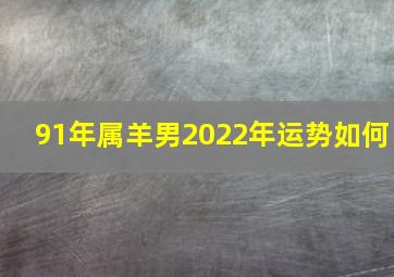 91年属羊男2022年运势如何