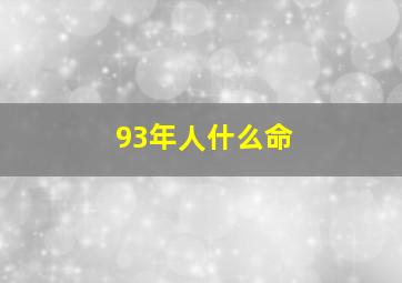 93年人什么命