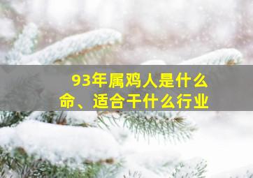 93年属鸡人是什么命、适合干什么行业